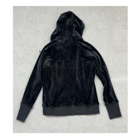 Athleta Women's Black Velveteen Hooded Jacket Size S #58906 - Picture 2 of 3